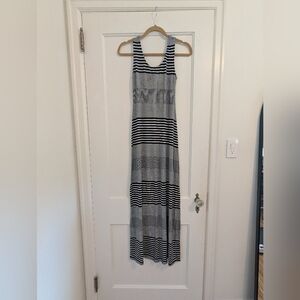 Women's Merona Black and Gray Striped Maxi Dress Size XS